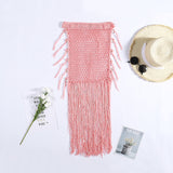 Circle D Sun Protection Hand Crocheting Woven Hip Skirt Bohemian Style Hand Crochet Hollow Long Fringe Skirt