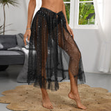 Circle D Summer Beach Skirt Sequin Gauze Beach Sun Protection Clothing