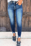 Raw Hem Ankle-length Skinny Jeans