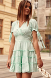 Summer dress with short sleeves mint PR3181