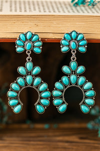 Western Turquoise Beaded Dangle Earrings